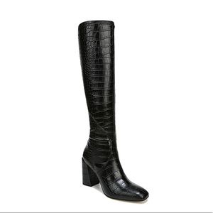 Franco Sarto Gardenia Boot- black Croc- New in Box